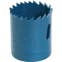 Blue Draper HSS bi-metal holesaw blade, 41mm, with sharp serrated edge and side slot.
