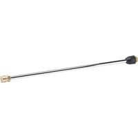 Draper lance for petrol pressure washers, long black rod with brass connector and black nozzle.