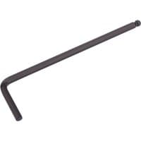 Black Draper 4.0mm L-shaped hex key with ball end, featuring a long arm and short arm for versatile use.