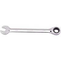 Silver Draper 11mm metric ratcheting combination spanner with open-end and ratchet ring on opposite sides.