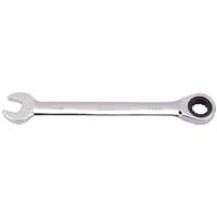 Silver Draper 14mm ratcheting combination spanner with open-end and ring ratchet on opposite ends.