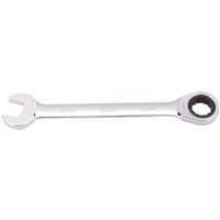 Silver Draper 21mm metric ratcheting combination spanner with open end and ratcheting ring end.