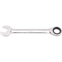 Silver Draper 27mm metric ratcheting combination spanner with open-end and ratchet ring on opposite sides.