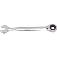 Silver Draper 8mm ratcheting combination spanner with open-end and ratchet ring on opposite ends.