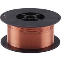Copper-colored Draper MIG welding wire spool, 0.8mm thickness, on a black plastic reel.