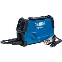 Blue Draper MMA Inverter Welder with TIG-Lift Dti, 200A, featuring control panel, cables, and black handle.