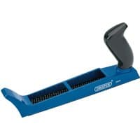 Blue Draper Multi-Rasp Wood Plane, 255mm, with black ergonomic handle and dual rasp surfaces.