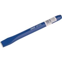 Blue Draper octagonal shank cold chisel, 19 x 200mm, with a flat cutting edge and a barcode sticker on the handle.