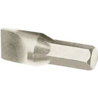 "Draper Plain Slot Impact Screwdriver Bit, 12mm, silver steel with a hexagonal shank and flat slotted tip"