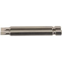 Silver Draper slot insert bit, 4.5mm width, 1/4" hex shank, 75mm length, pack of 2, with grooved shaft design.