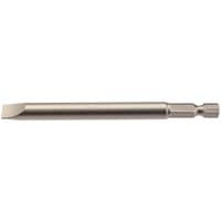 Draper 8mm plain slot insert bit, silver, 1/4" hex shank, 100mm long, single pack.