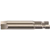 Draper 8mm plain slot insert bit, 1/4" hex, 75mm long, silver finish, pack of 2.