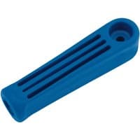 Blue Draper plastic file handle, 110mm, with ribbed grip and hollow end for file insertion.