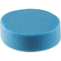 Blue Draper polishing sponge, 80mm, medium density, round shape with smooth surface.