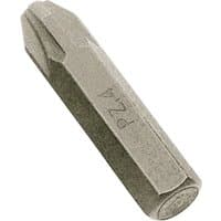Draper PZ Type Impact Screwdriver Bit No.4, silver with hexagonal base and cross-shaped tip.