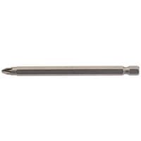 Draper PZ Type Insert Bit, silver, 1/4" hex, 100mm long, No.2, with a pointed tip and hexagonal base.
