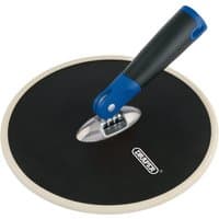 Draper Radial Sander with black circular pad, blue and black handle, and silver attachment point.