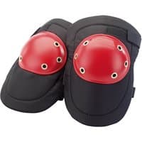 Black Draper Redline knee pads with red hard shell caps and adjustable straps.