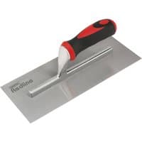 Redline plastering trowel with 280mm stainless steel blade and black-red soft grip handle.