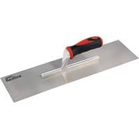 Redline plastering trowel, 450mm, with stainless steel blade and black-red soft grip handle.
