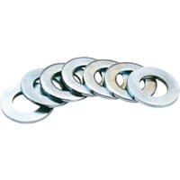 Draper 4.8mm rivet backing washers, silver metallic finish, circular shape, pack of 100 pieces.