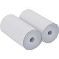 Two white rolls of Draper printer paper for 92445, smooth surface, tightly wound, with visible inner cardboard cores.