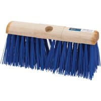Draper Saddleback Broom Head, 330mm with wooden block and dense blue bristles.