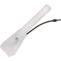 Clear plastic Draper shampoo upholstery nozzle with a long tube and attached black hose for SWD1200.