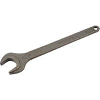 Silver Draper single open end spanner, 30mm, with a long handle and a hole at the end for hanging.