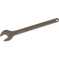 Gray Draper single open end spanner, 9mm, with a hole at the handle's end for hanging.