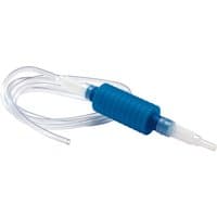 Blue and clear Draper siphon pump with ribbed grip and 1.8m flexible tubing.