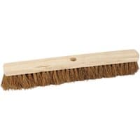 Draper Soft Coco Broom Head, 600mm with light wood base and dense brown bristles.