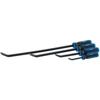Draper Soft Grip Pry Bar Set, 4 black bars with blue and black handles, varying lengths, angled tips.