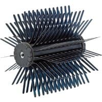Black cylindrical roller with multiple protruding spikes for Draper 02168 Tyrolean Flicker Machine.