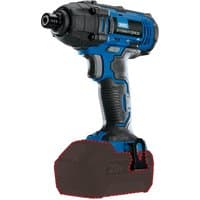"Blue and black Draper Storm Force 20V cordless impact driver with ergonomic grip and compact design"