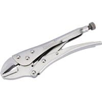 Silver Draper straight jaw self grip pliers, 220mm, with adjustable screw and locking mechanism.