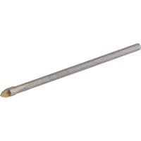 Draper Tile and Glass Drill Bit, 3mm, silver metal shaft with a pointed tungsten carbide tip for precision drilling.