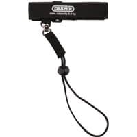 Black Draper tool lanyard wrist strap with adjustable loop and 0.9kg capacity label.