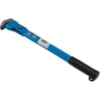 Blue Draper track rod adjusting wrench, 450mm, with black rubber grip handle and adjustable jaw.