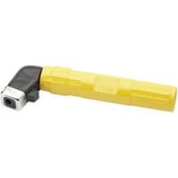 Yellow Draper Twist-Grip Electrode Holder with black angled grip and textured handle.
