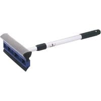 Wide telescopic squeegee with blue sponge, white handle, and black grip, 200mm by Draper.