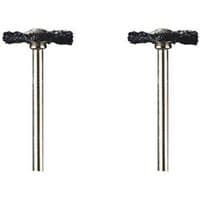 Dremel 19mm Bristle Brush 2 Pack with black bristles and silver metal shafts.