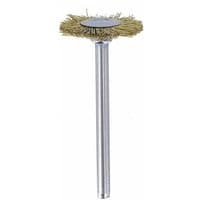 Dremel 19mm brass brush with round bristle head and silver shaft, 2 pack.