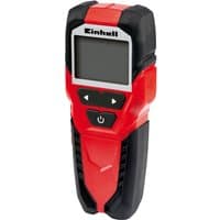 Red and black Einhell TC-MD 50 digital detector with LCD screen and power button.