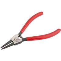 Red-handled Elora A0 straight external circlip pliers with pointed tips, suitable for 3-10mm circlips.