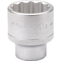Silver Elora Bi-Hexagon socket, 1.11/16" size, 3/4" square drive, with engraved branding and knurled grip.