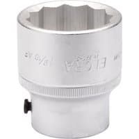 Silver Elora bi-hexagon socket, 1.9/16" size, 3/4" square drive, with engraved branding and textured grip.