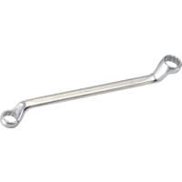 Silver Elora deep crank metric ring spanner, 21 x 23mm, with angled ends and polished finish.