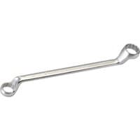 Elora Deep Crank Metric Ring Spanner, silver, dual-ended with 24mm and 27mm ring sizes, curved handle design.