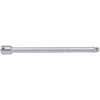 Silver Elora extension bar, 3/8" square drive, 200mm length, smooth finish with a socket end.